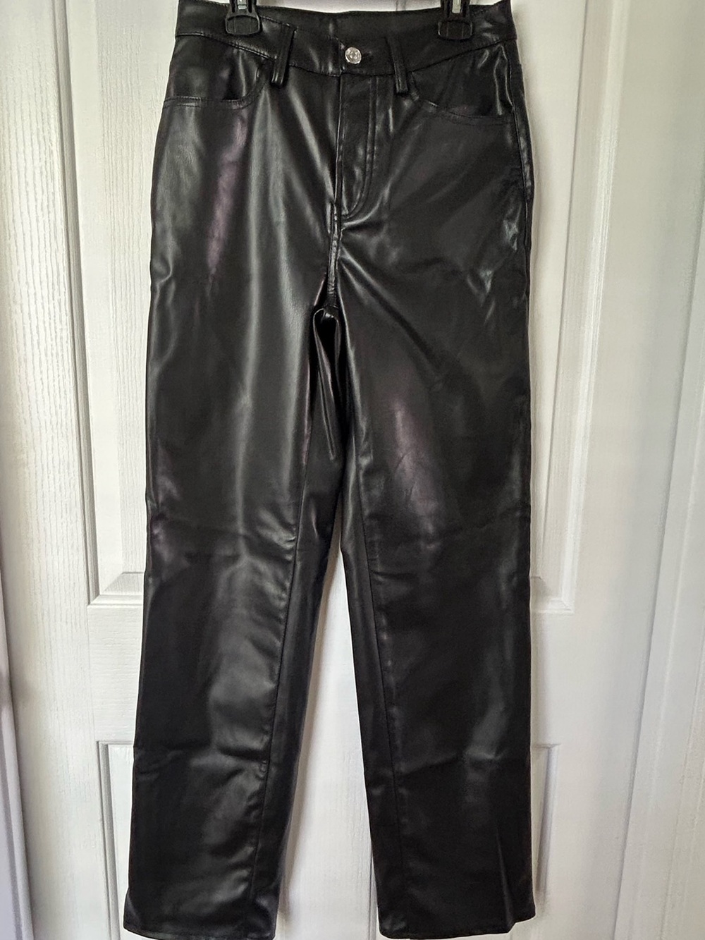 Divided / H&M Black Faux Leather Straight Jeans - Picture 5 of 5